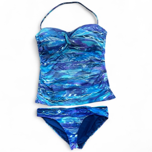 Ralph Lauren Other - LAUREN RALPH LAUREN Blue Abstract Tankini Two Piece Swimsuit | Size XL 14 / 16